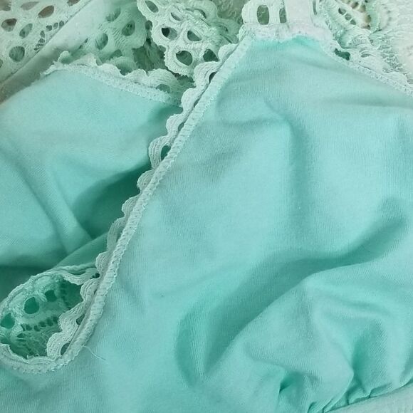 Aerie‎ Razorback Floral Lace Bralette Mint Green Size Large - Picture 5 of 5